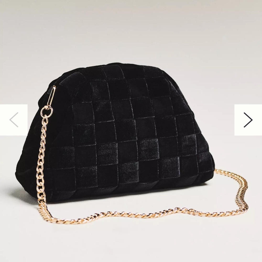 By Anthropologie Thick Velvet Woven Clutch